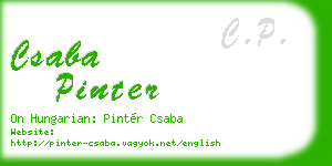 csaba pinter business card