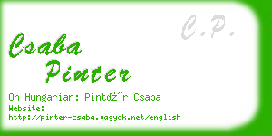 csaba pinter business card